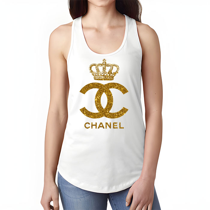 Chanel-Queen-Glitter-Logo-Unisex-Tank-Top-TTTB2914-3
