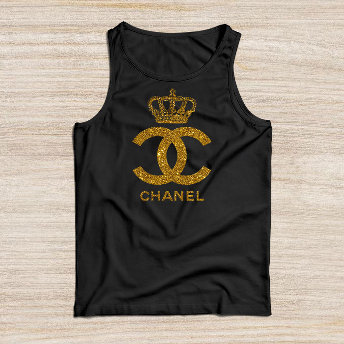 Chanel-Queen-Glitter-Logo-Unisex-Tank-Top-TTTB2914 Chanel Queen Glitter Logo Unisex Tank Top TTTB2914