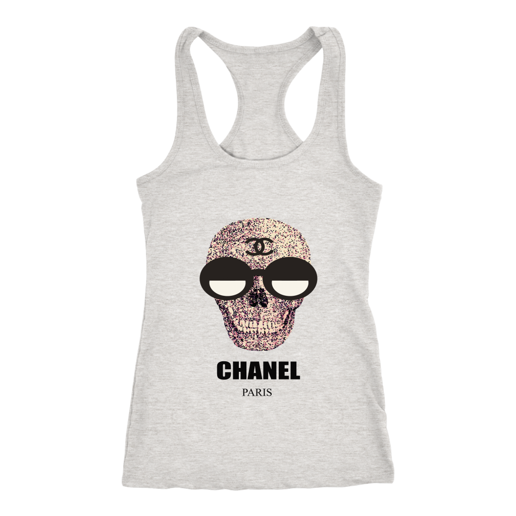 Chanel-Skull-Logo-Women-Racerback-Tank-Top Chanel Skull Logo Women Racerback Tank Top