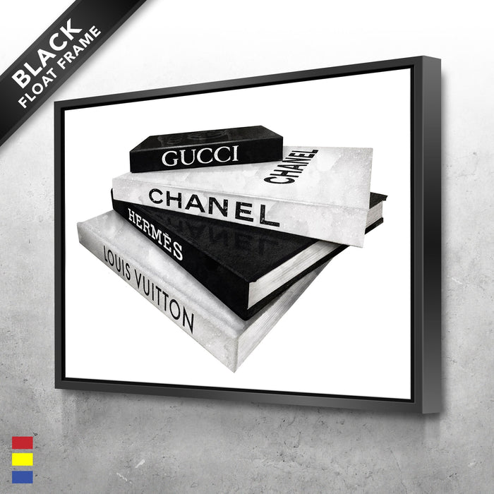 Designer-Books-and-High-Fashion-Brands-Chanel-Canvas-Poster-Print-Wall-Art-Decor-1