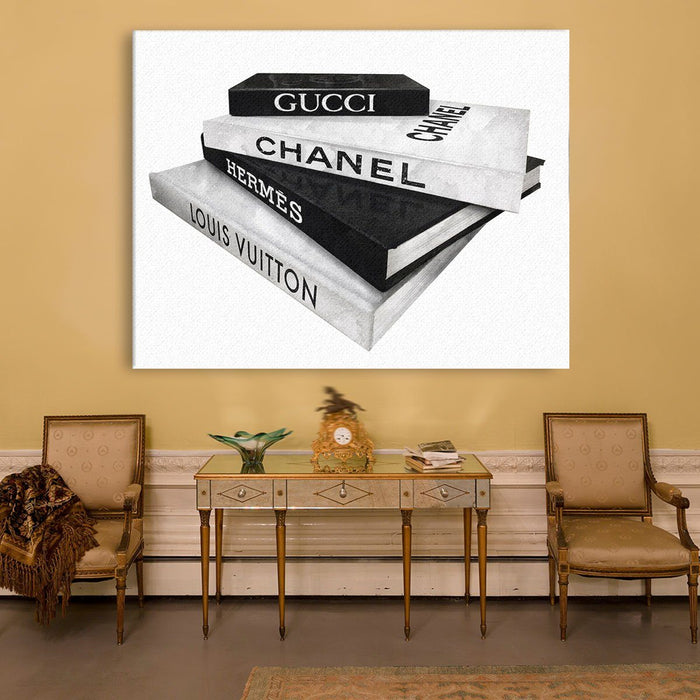 Designer-Books-and-High-Fashion-Brands-Chanel-Canvas-Poster-Print-Wall-Art-Decor-3