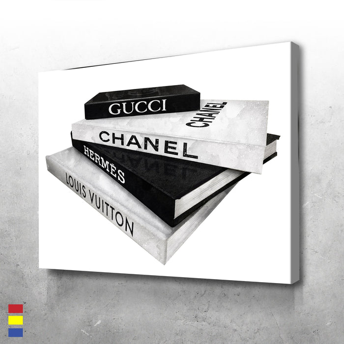 Designer-Books-and-High-Fashion-Brands-Chanel-Canvas-Poster-Print-Wall-Art-Decor Designer Books and High Fashion Brands Chanel Canvas Poster Print Wall Art Decor