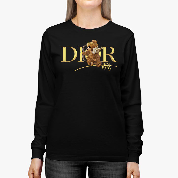 Dior-Gold-Logo-Luxury-Angel-Teddy-Bear-Unisex-Kid-Long-Sleeve-Tee-LTB2518-2