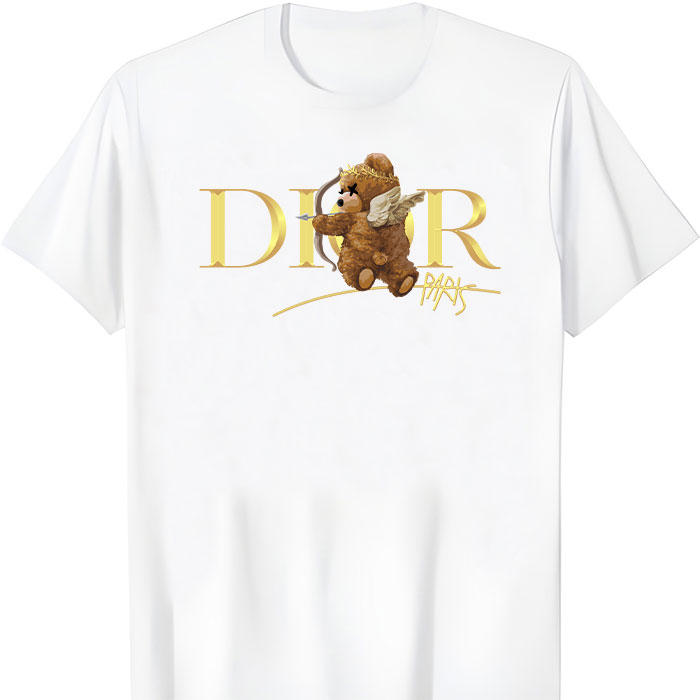 Dior-Gold-Logo-Luxury-Angel-Teddy-Bear-Unisex-T-Shirt-TTB2518-1