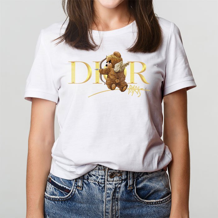 Dior-Gold-Logo-Luxury-Angel-Teddy-Bear-Unisex-T-Shirt-TTB2518-3