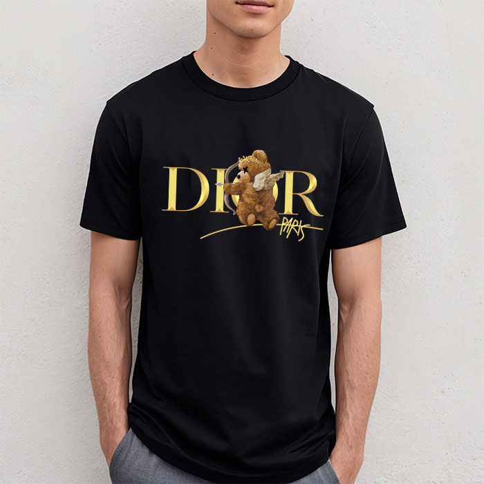 Dior-Gold-Logo-Luxury-Angel-Teddy-Bear-Unisex-T-Shirt-TTB2518-4