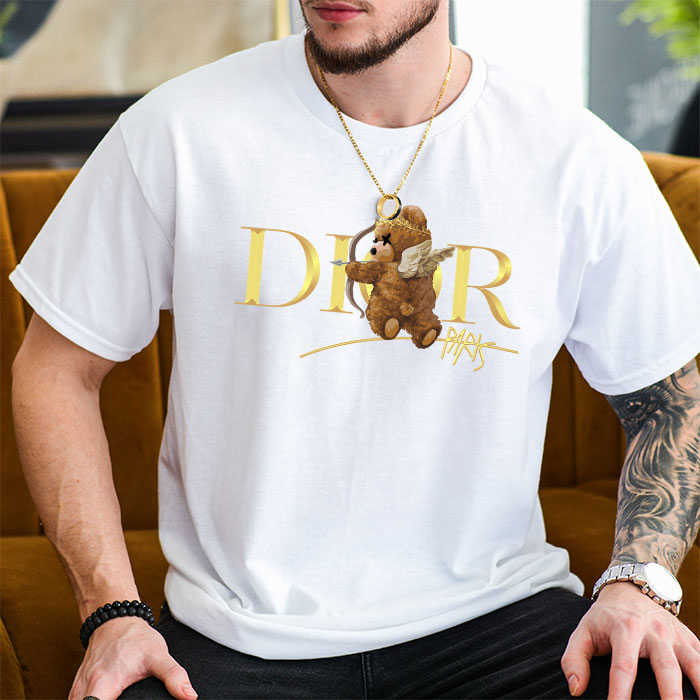 Dior-Gold-Logo-Luxury-Angel-Teddy-Bear-Unisex-T-Shirt-TTB2518-5