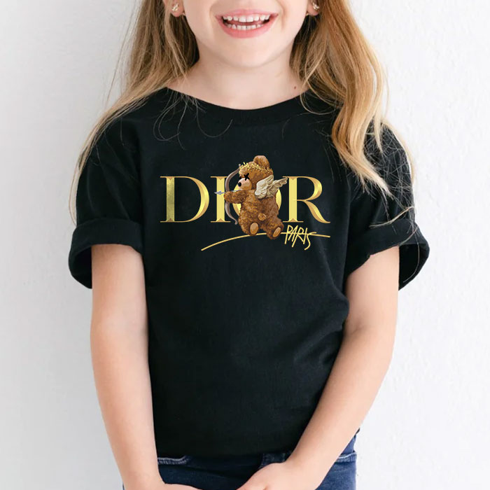 Dior-Gold-Logo-Luxury-Angel-Teddy-Bear-Unisex-T-Shirt-TTB2518-6