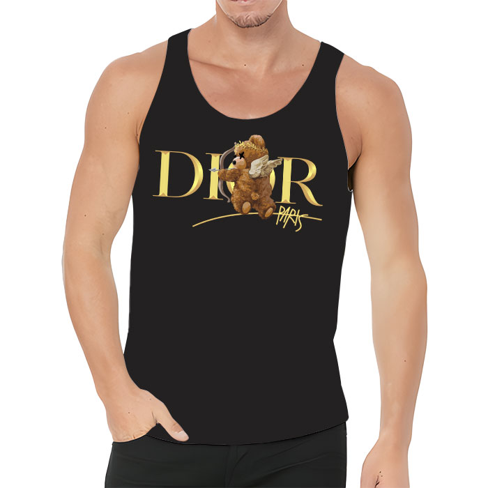 Dior-Gold-Logo-Luxury-Angel-Teddy-Bear-Unisex-Tank-Top-TTTB2518-4