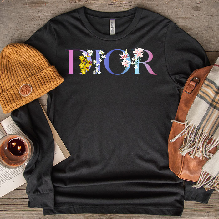 Dior-Logo-Luxury-Flower-Unisex-Kid-Long-Sleeve-Tee-LTB2510-1