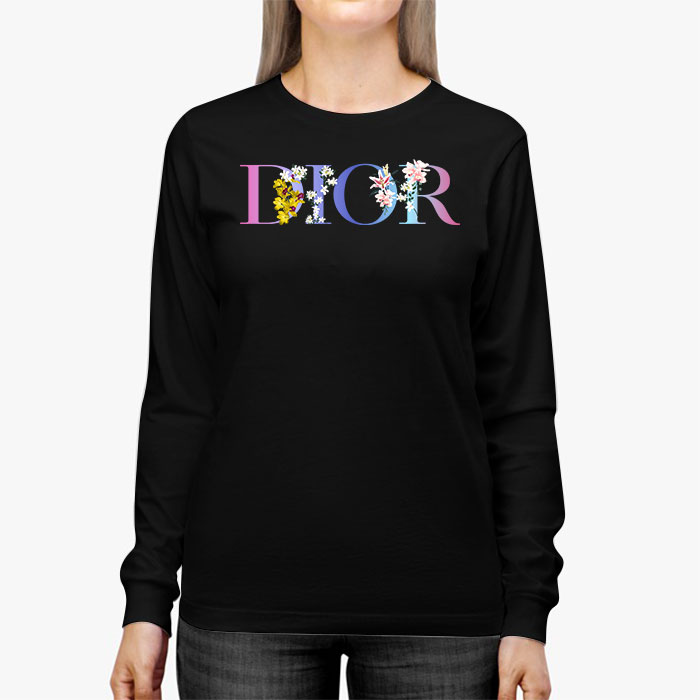 Dior-Logo-Luxury-Flower-Unisex-Kid-Long-Sleeve-Tee-LTB2510-2