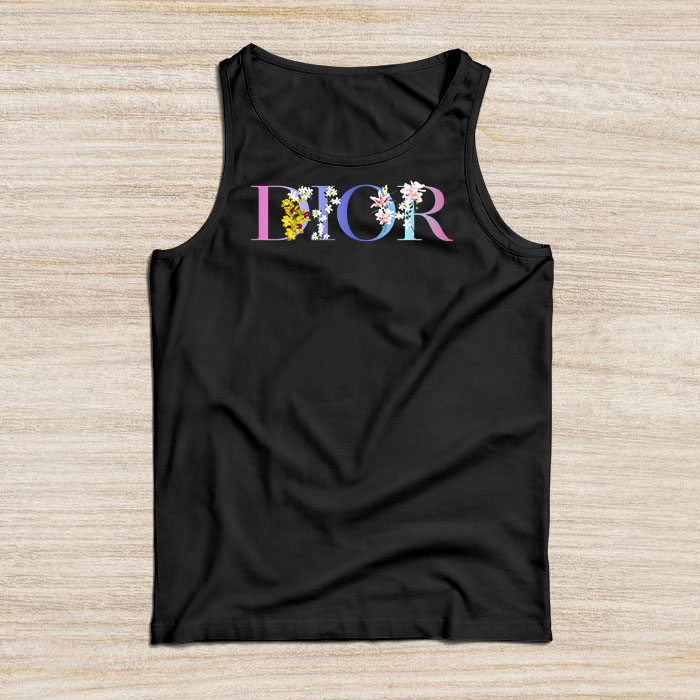 Dior-Logo-Luxury-Flower-Unisex-Tank-Top-TTTB2510 Dior Logo Luxury Flower Unisex Tank Top TTTB2510
