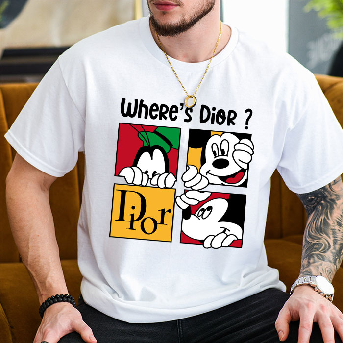 Dior-Logo-Luxury-Mickey-Pluto-Unisex-T-Shirt-TTB2519-2
