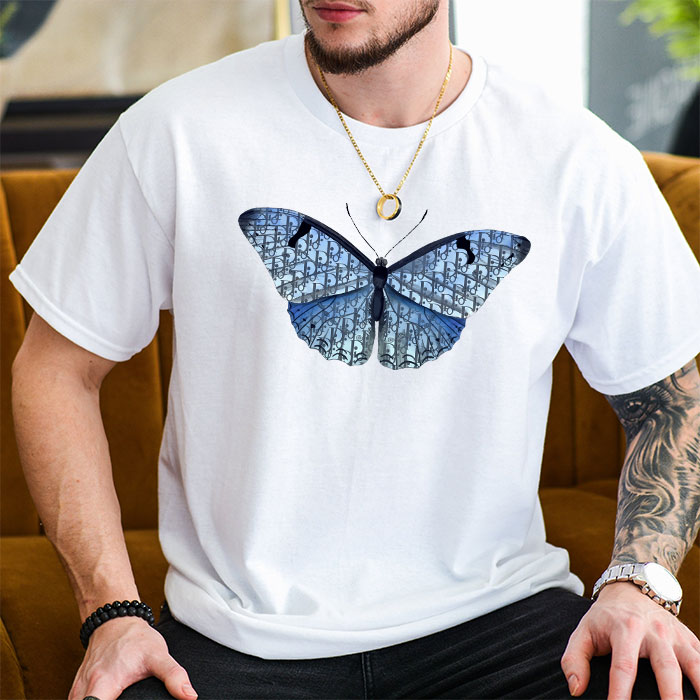 Dior-Logo-Luxury-Pattern-Butterfly-Unisex-T-Shirt-TTB2513-2