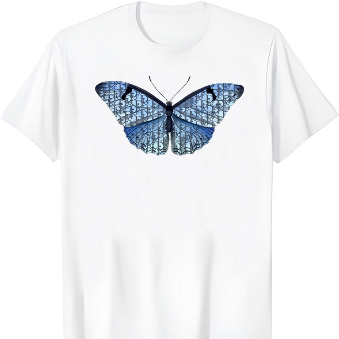 Dior-Logo-Luxury-Pattern-Butterfly-Unisex-T-Shirt-TTB2513 Dior Logo Luxury Pattern Butterfly Unisex T-Shirt TTB2513