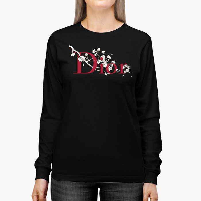 Dior-Logo-Luxury-Sakura-Flower-Unisex-Kid-Long-Sleeve-Tee-LTB2511-2