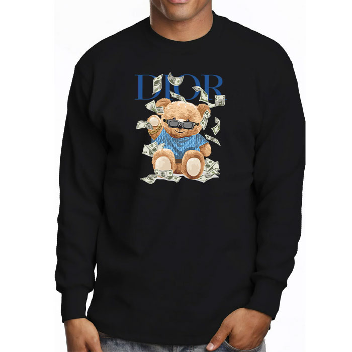 Dior-Logo-Luxury-Teddy-Bear-Unisex-Kid-Long-Sleeve-Tee-LTB2515-3
