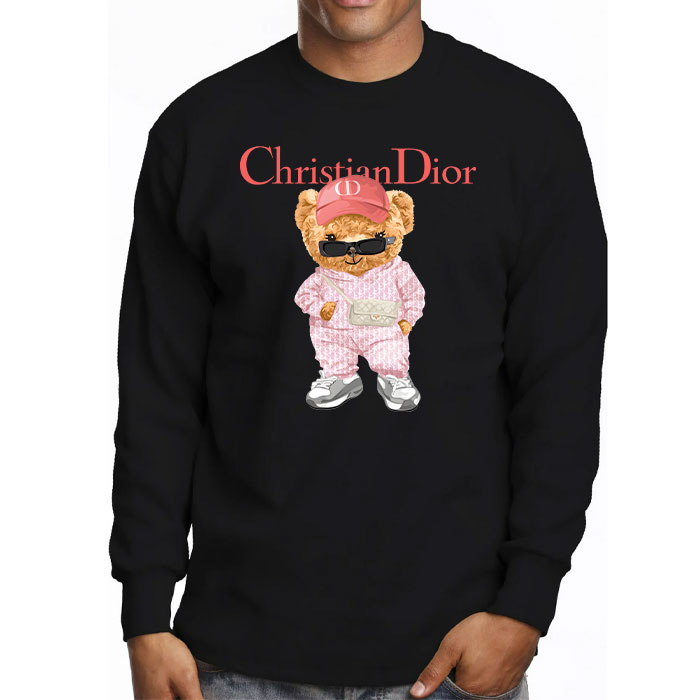 Dior-Logo-Luxury-Teddy-Bear-Unisex-Kid-Long-Sleeve-Tee-LTB2516-3