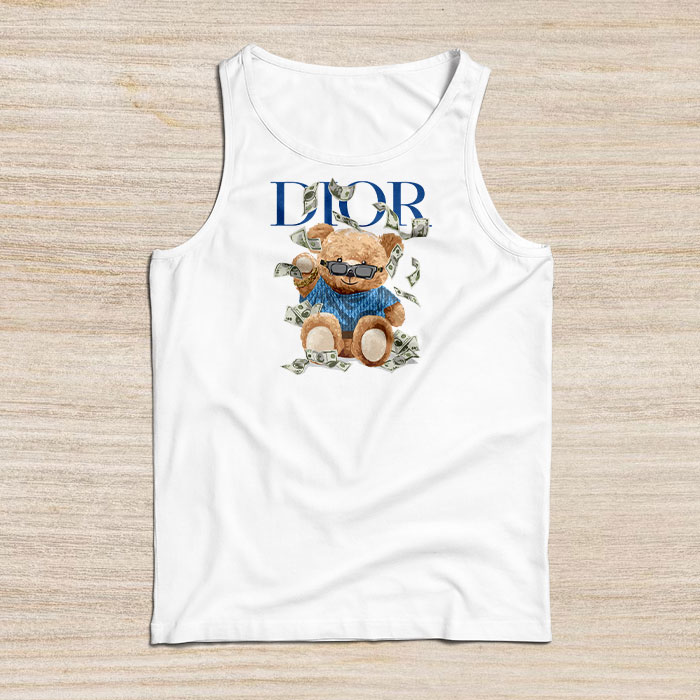 Dior-Logo-Luxury-Teddy-Bear-Unisex-Tank-Top-TTTB2515 Dior Logo Luxury Teddy Bear Unisex Tank Top TTTB2515
