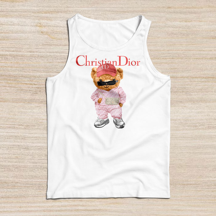 Dior-Logo-Luxury-Teddy-Bear-Unisex-Tank-Top-TTTB2516 Dior Logo Luxury Teddy Bear Unisex Tank Top TTTB2516