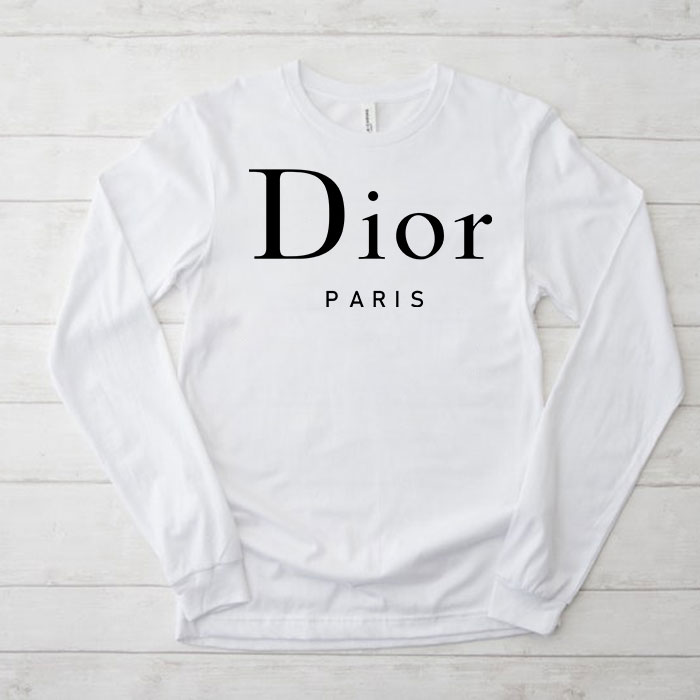 Dior-Logo-Luxury-Unisex-Kid-Long-Sleeve-Tee-LTB2536 Dior Logo Luxury Unisex & Kid Long Sleeve Tee LTB2536