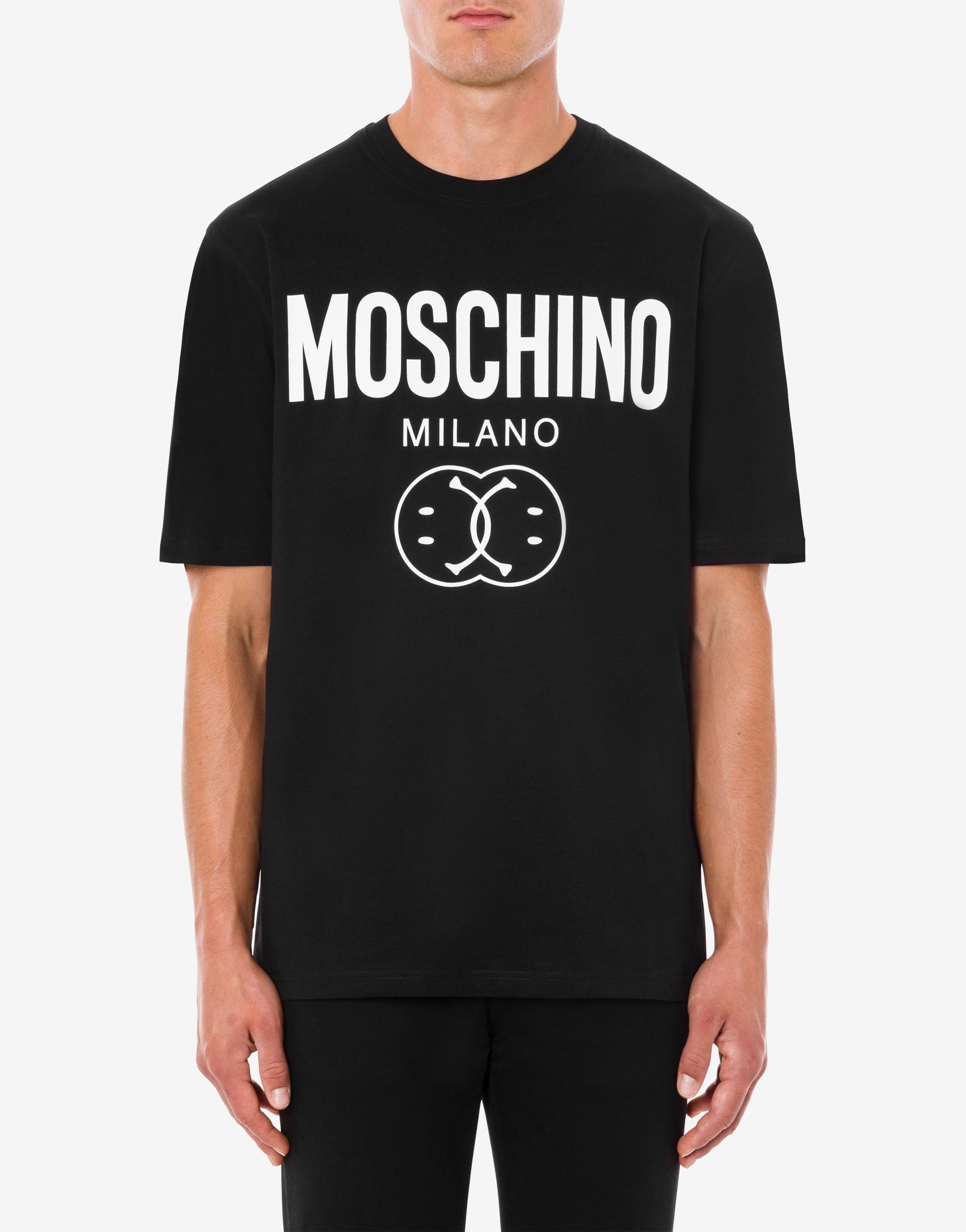 Double-Smile-Logo-Organic-2D-Moschino-Tee-Unisex-T-Shirt-FTS051-1