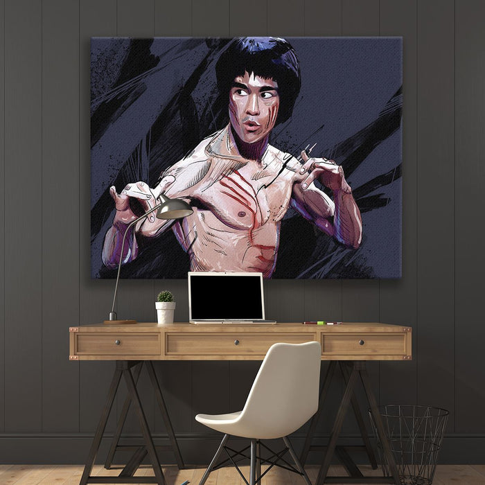 Dragon-Fist-Art-Channeling-the-Power-of-Bruce-Lee-Canvas-Poster-Print-Wall-Art-Decor-2