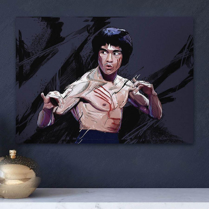 Dragon-Fist-Art-Channeling-the-Power-of-Bruce-Lee-Canvas-Poster-Print-Wall-Art-Decor-3