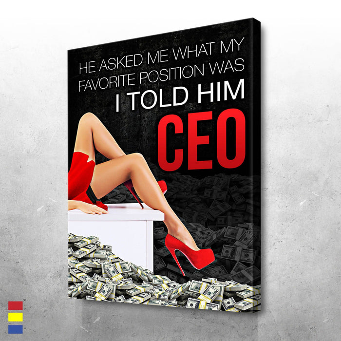 Favorite-Position-Light-CEO-and-the-Meaningful-Message-with-Dollars-Background-Canvas-Poster-Print-Wall-Art-Decor Favorite Position (Light) CEO and the Meaningful Message with Dollars Background Canvas Poster Print Wall Art Decor