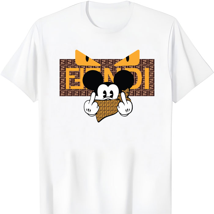 Fendi-Diabolic-Eyes-Mickey-Mouse-Unisex-T-Shirt-TTB2553 Fendi Diabolic Eyes Mickey Mouse Unisex T-Shirt TTB2553
