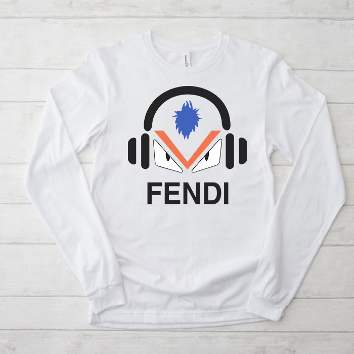 Fendi-Dj-Monster-Unisex-Kid-Long-Sleeve-Tee-LTB2552 Fendi Dj Monster Unisex & Kid Long Sleeve Tee LTB2552