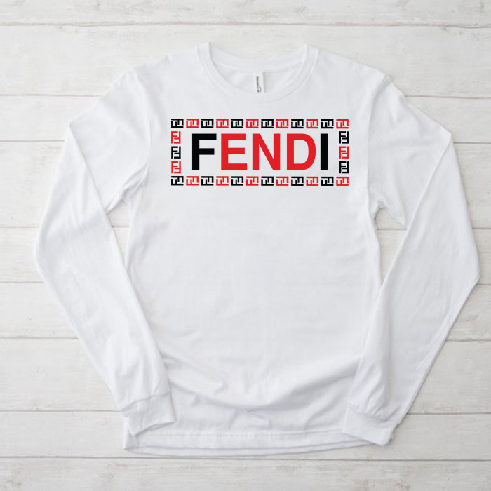 Fendi-Logo-Unisex-Kid-Long-Sleeve-Tee-LTB2572 Fendi Logo Unisex & Kid Long Sleeve Tee LTB2572