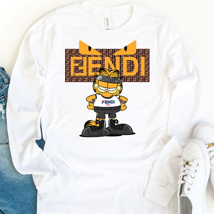 Fendi-Roma-Diabolic-Eyes-Garfield-Unisex-Kid-Long-Sleeve-Tee-LTB2544-1