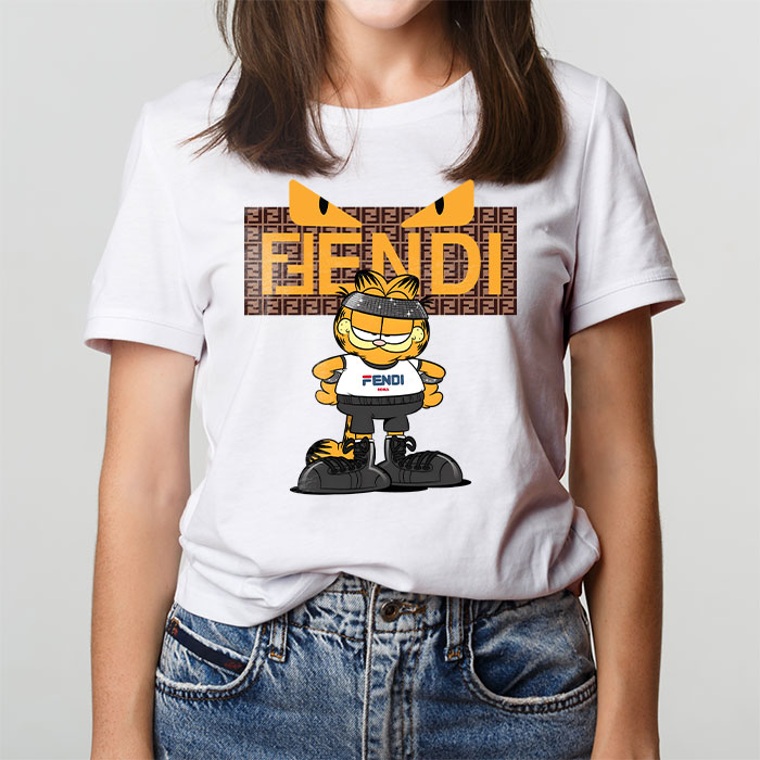 Fendi-Roma-Diabolic-Eyes-Garfield-Unisex-T-Shirt-TTB2544-1