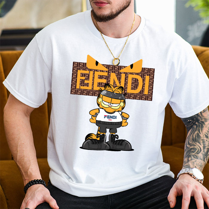 Fendi-Roma-Diabolic-Eyes-Garfield-Unisex-T-Shirt-TTB2544-2