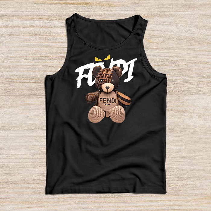 Fendi-Roma-Teddy-Bear-Unisex-Tank-Top-TTTB2545 Fendi Roma Teddy Bear Unisex Tank Top TTTB2545
