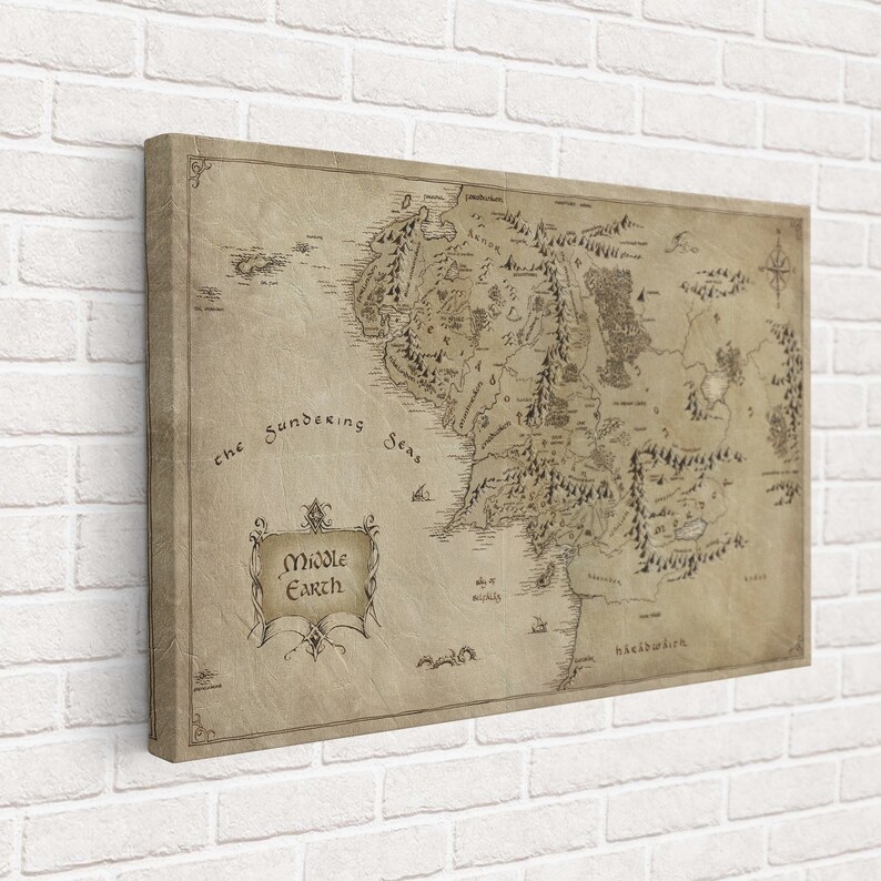 Framed-Middle-Earth-Antique-Map-Canvas-Poster-Wall-Decor-World-Map-Artwork-Lord-Of-The-Rings-Poster-Middle-Earth-Printed-Antique-Map-2