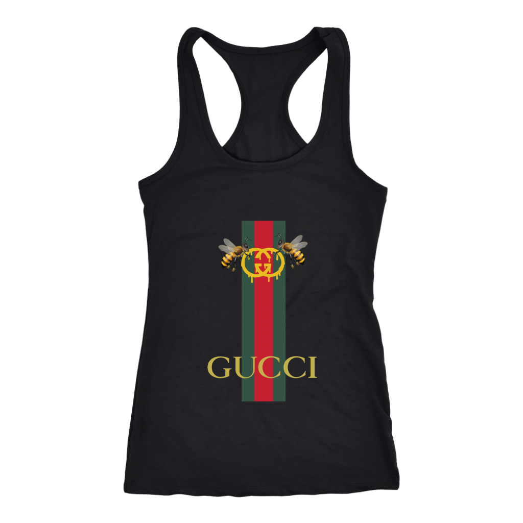 Gucci-Bee-Logo-Drip-Women-Racerback-Tank-Top Gucci Bee Logo Drip Women Racerback Tank Top
