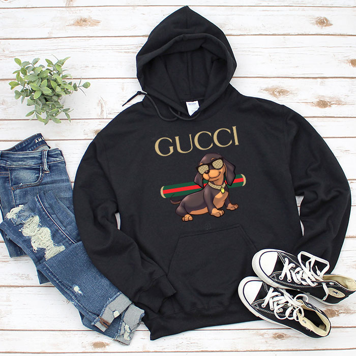 Gucci-Dachshund-Unisex-Pullover-Hoodie-TB256 Gucci Dachshund Unisex Pullover Hoodie TB256