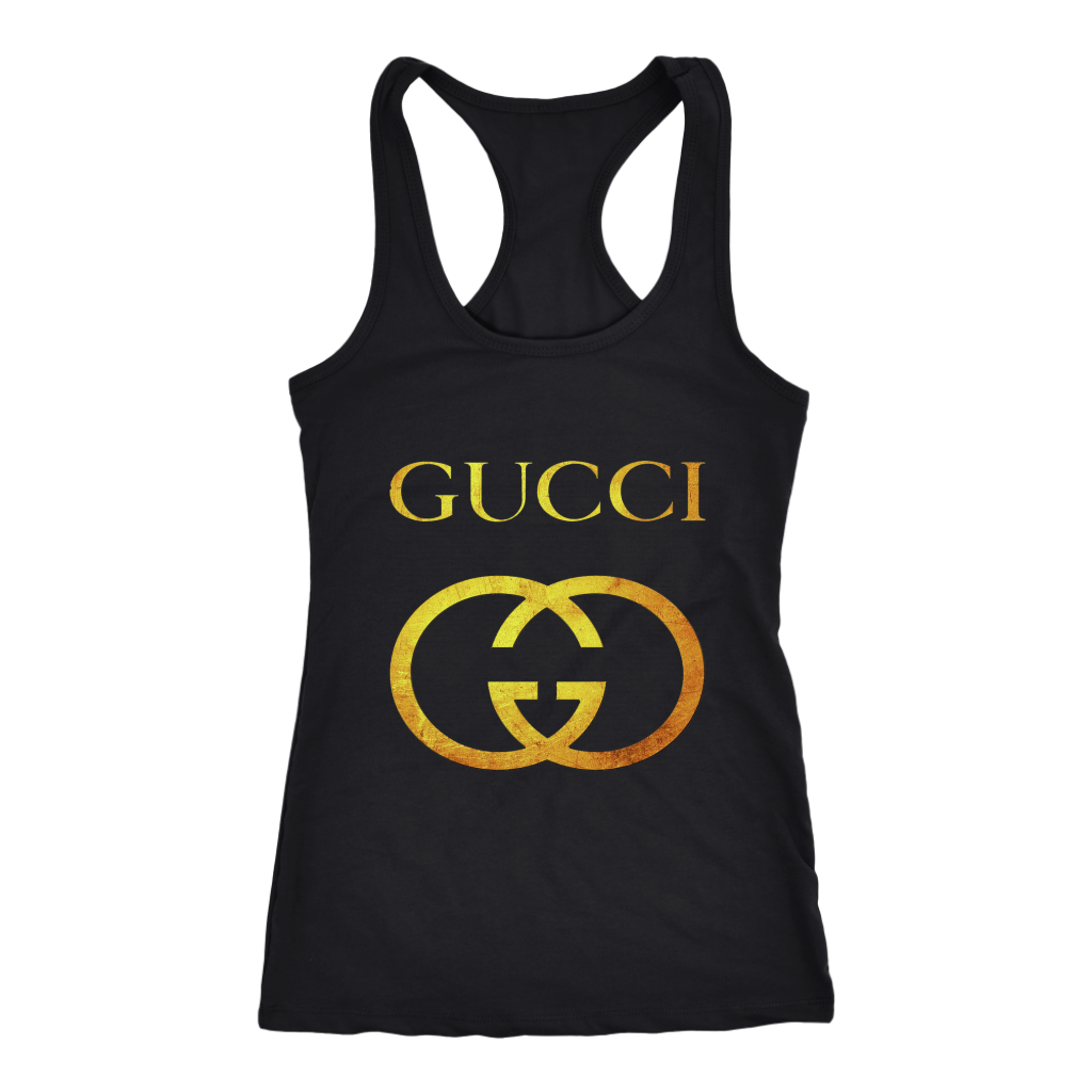 Gucci-Gold-Logo-Women-Racerback-Tank-Top Gucci Gold Logo Women Racerback Tank Top