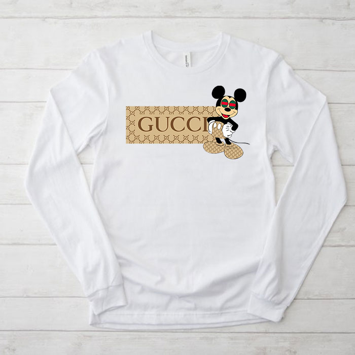 Gucci-Mickey-Mouse-Unisex-Kid-Long-Sleeve-Tee-TBL029 Gucci Mickey Mouse Unisex & Kid Long Sleeve Tee TBL029