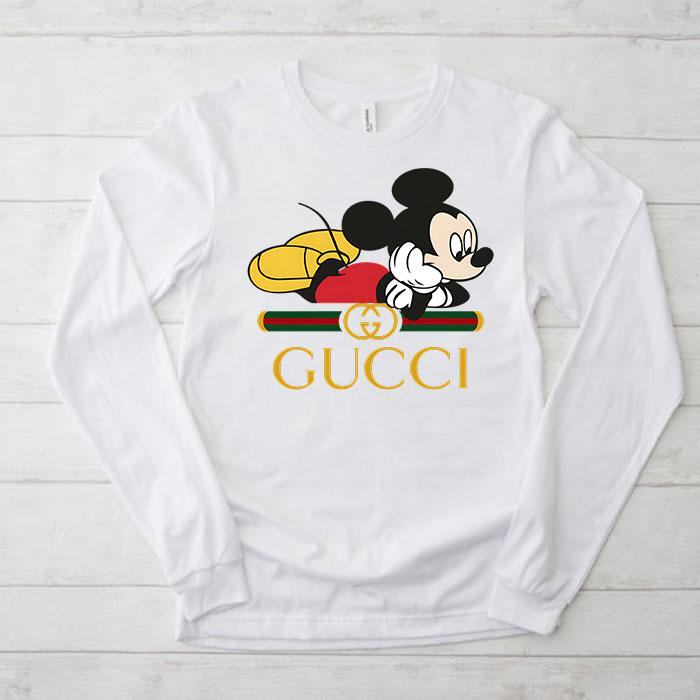 Gucci-Mickey-Mouse-Unisex-Kid-Long-Sleeve-Tee-TBL031 Gucci Mickey Mouse Unisex & Kid Long Sleeve Tee TBL031