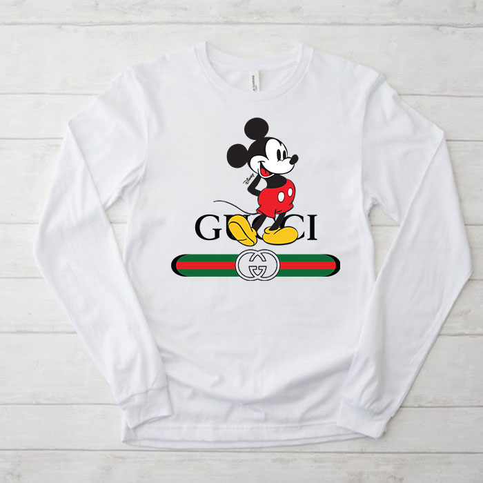Gucci-Mickey-Mouse-Unisex-Kid-Long-Sleeve-Tee-TBL032 Gucci Mickey Mouse Unisex & Kid Long Sleeve Tee TBL032