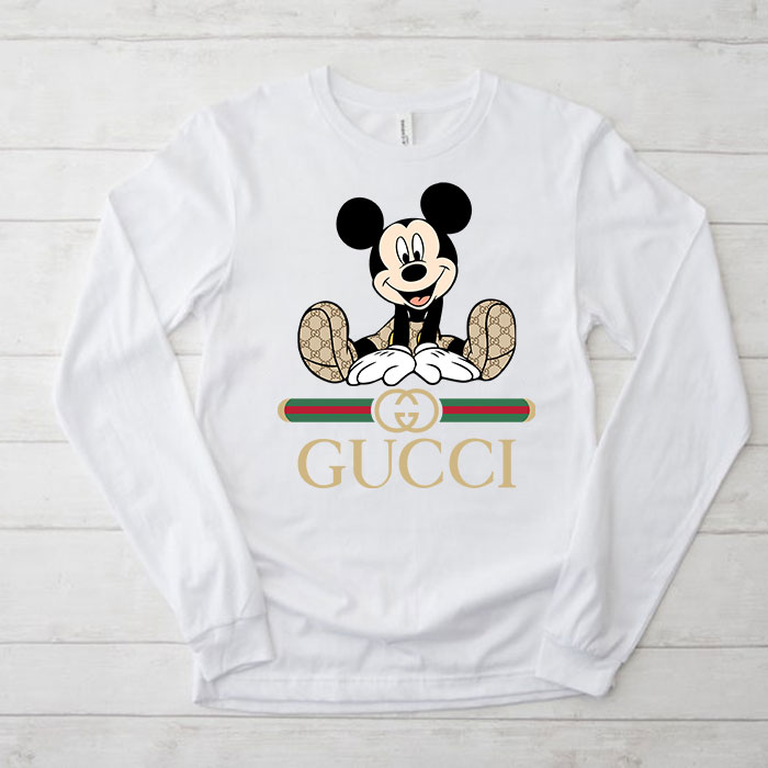 Gucci-Mickey-Mouse-Unisex-Kid-Long-Sleeve-Tee-TBL034 Gucci Mickey Mouse Unisex & Kid Long Sleeve Tee TBL034