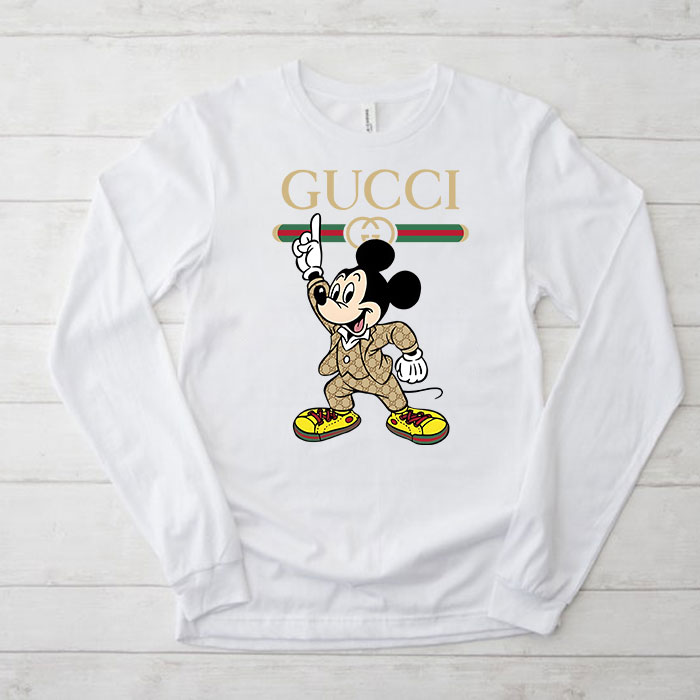 Gucci-Mickey-Mouse-Unisex-Kid-Long-Sleeve-Tee-TBL035 Gucci Mickey Mouse Unisex & Kid Long Sleeve Tee TBL035