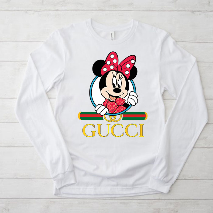 Gucci-Minnie-Mouse-Unisex-Kid-Long-Sleeve-Tee-NTB2351 Gucci Minnie Mouse Unisex & Kid Long Sleeve Tee NTB2351