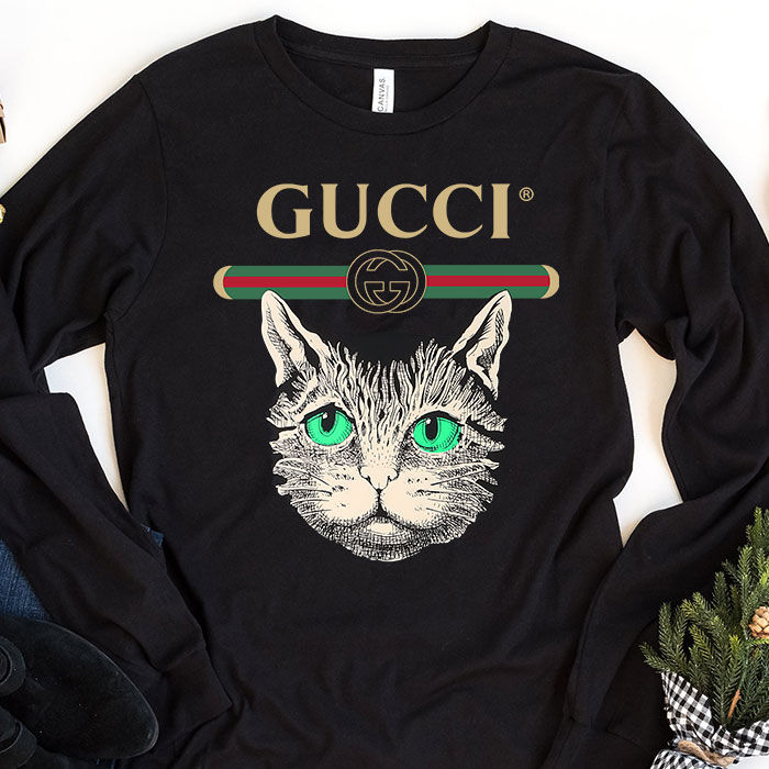Gucci-Mystic-Cat-Embellished-Unisex-Kid-Long-Sleeve-Tee-TBL055 Gucci Mystic Cat Embellished Unisex & Kid Long Sleeve Tee TBL055