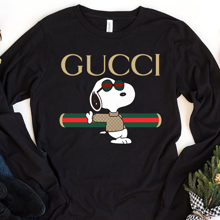 Gucci-Snoopy-Unisex-Kid-Long-Sleeve-Tee-TBL058 Gucci Snoopy Unisex & Kid Long Sleeve Tee TBL058