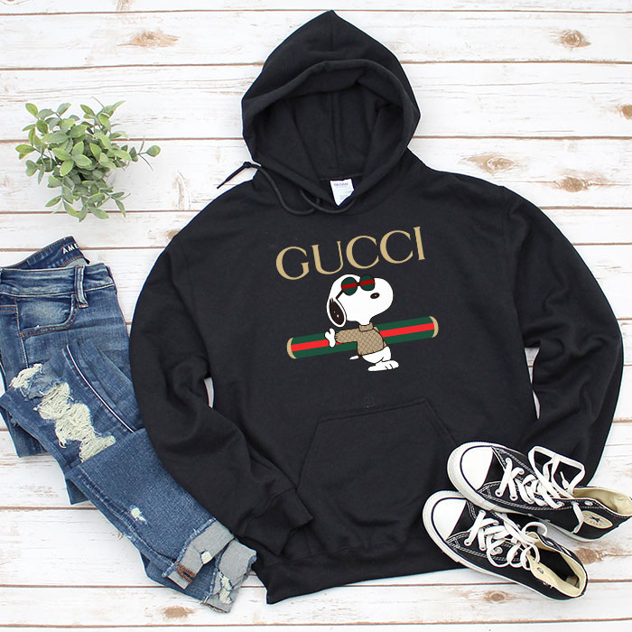 Gucci-Snoopy-Unisex-Pullover-Hoodie-TB255 Gucci Snoopy Unisex Pullover Hoodie TB255