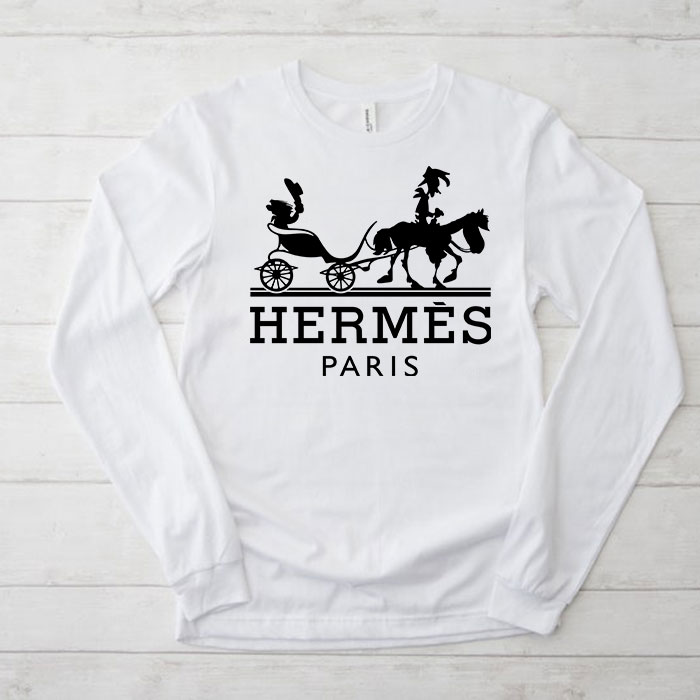 Hermes-Paris-Horse-Logo-Kid-Tee-Unisex-Longsleeve-Tee-LTB2930 Hermes Paris Horse Logo Kid Tee Unisex Longsleeve Tee LTB2930